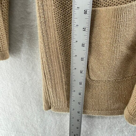J.Jill Cardigan Women's Sz XSP Brown Tan Cable Knitted Rib Trim Button Front - Picture 5 of 10